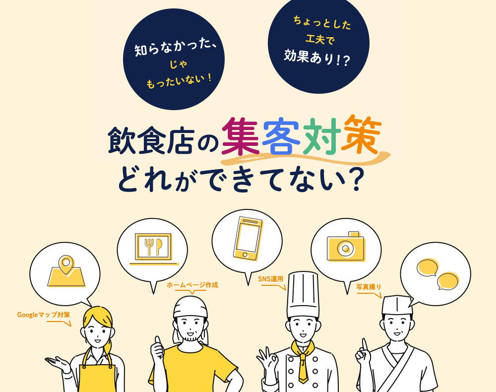 飲食店の集客対どれができてない?